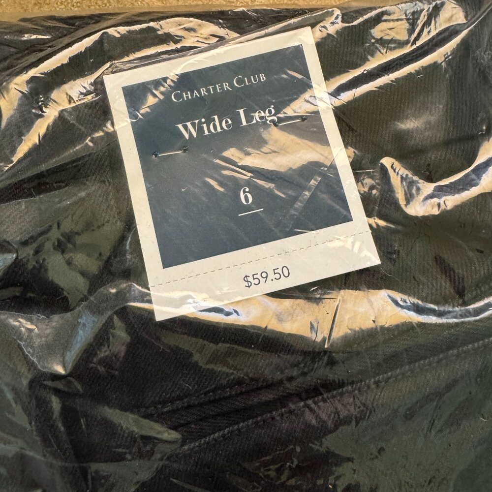 New Charter Club Women's High-Rise Wide-Leg Black Jeans Size 6 - Picture 3 of 7